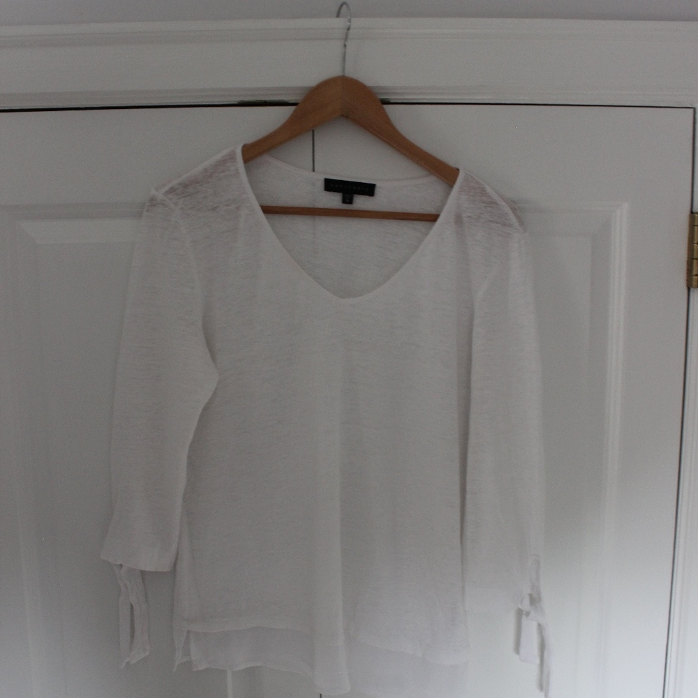 Sanctuary Ladies White 3/4 Sleeve Top